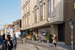 Computer generated image of a ground floor cafe at North Bailey House in Oxford