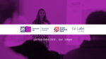 Logos for UKRI, British Business Bank and Co-Labs above a purple image of a female speaker in the journey Co-Labs NIAB building. Date of event included, 26th September 2024 from 1pm until 330pm.